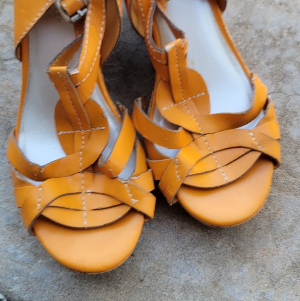 Orange Etienne Aigner Women's Sandals - Size 7
